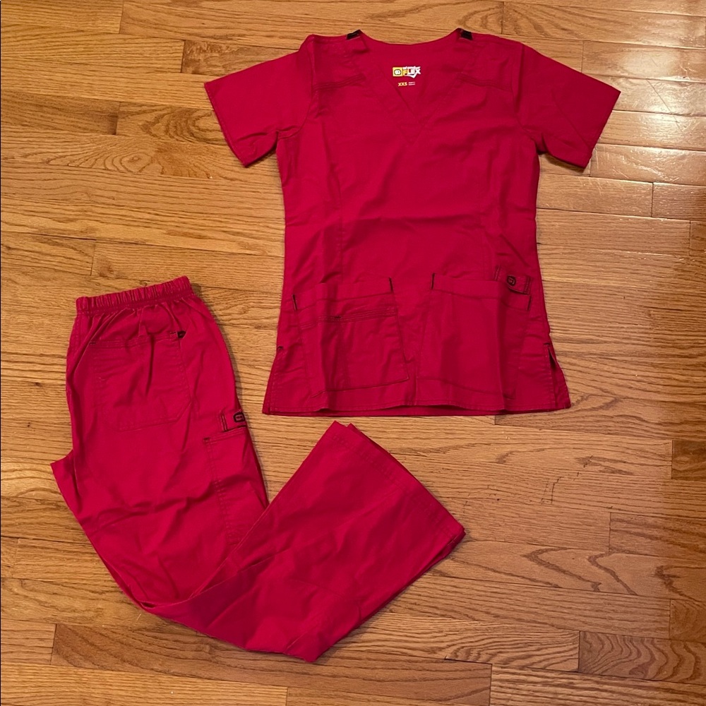 XXS Red Scrub Set